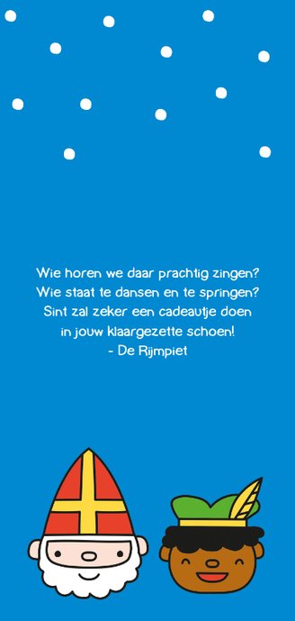 Vrolijk Sinterklaas patroon kaartje Achterkant