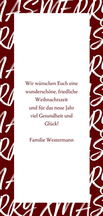 Weihnachtskarte bordeauxrot Foto schmal 3