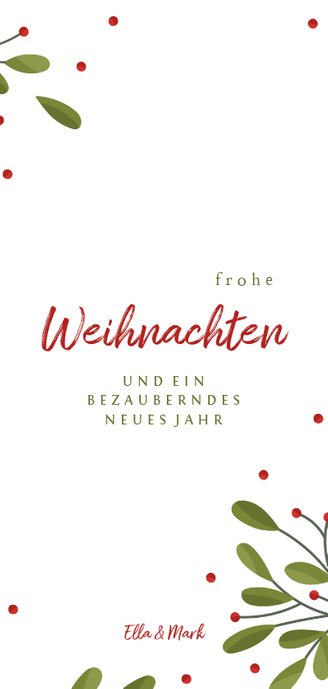 Weihnachtskarte botanisch Fotocollage Rückseite