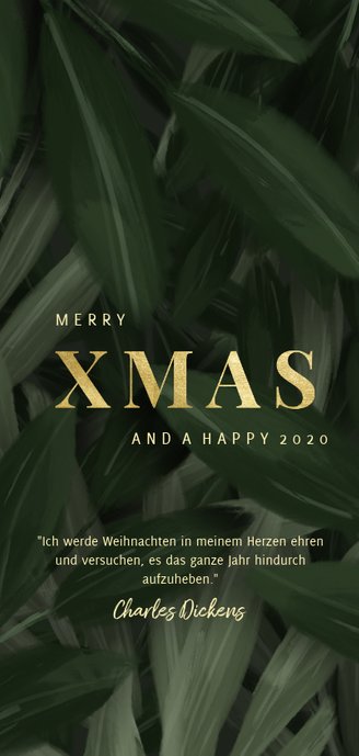 Weihnachtskarte botanisch mit Foto Rückseite