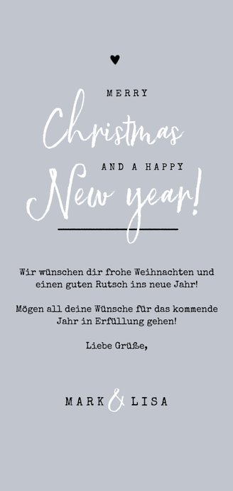 Weihnachtskarte & Neujahrskarte mit Foto und Tannenzweigen Rückseite