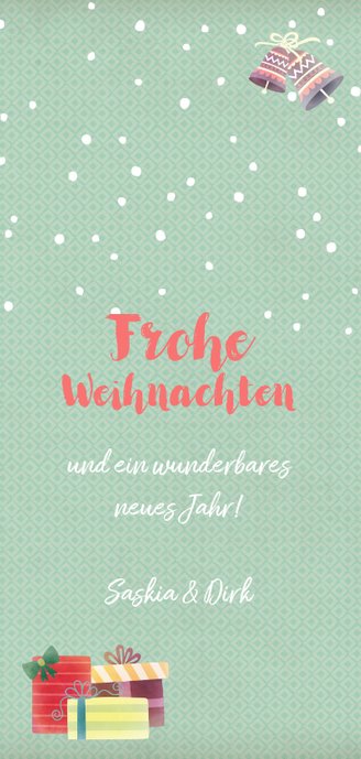 Weihnachtskarte Pinguin mit Schal Rückseite