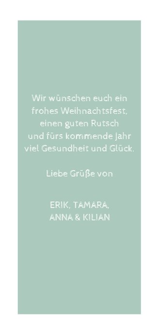 Weihnachtskarte XMAS & vier Fotos Rückseite