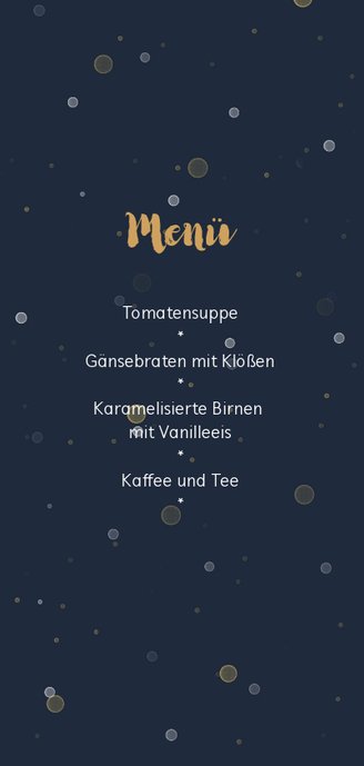Weihnachtsmenü mit Einladung zum Weihnachtsessen 2