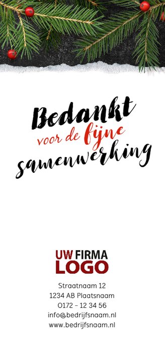 Zakelijk kersttakken logo rood Achterkant