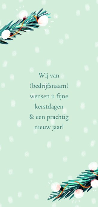 Zakelijke Kerstkaart Dennentakken Achterkant