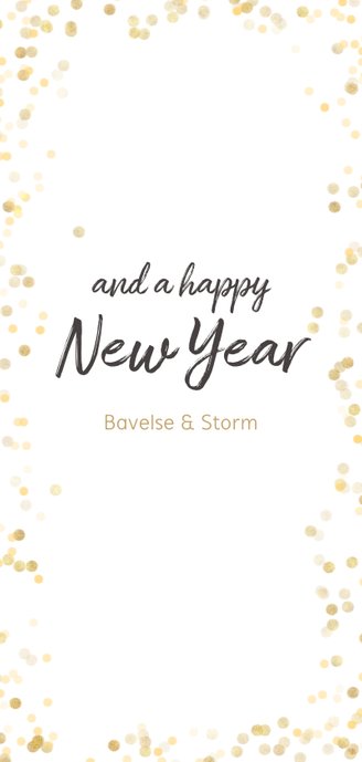 Zakelijke kerstkaart gouden confetti - BK Achterkant