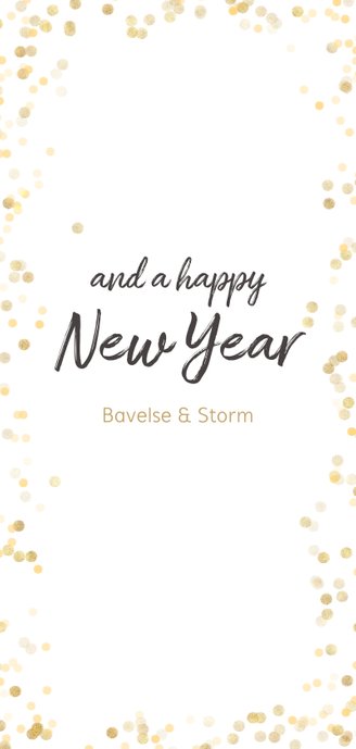 Zakelijke kerstkaart gouden confetti - BK Achterkant