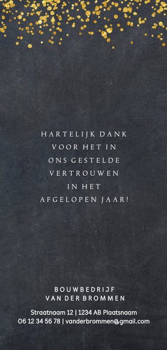 Zakelijke kerstkaart met 3 foto's Achterkant