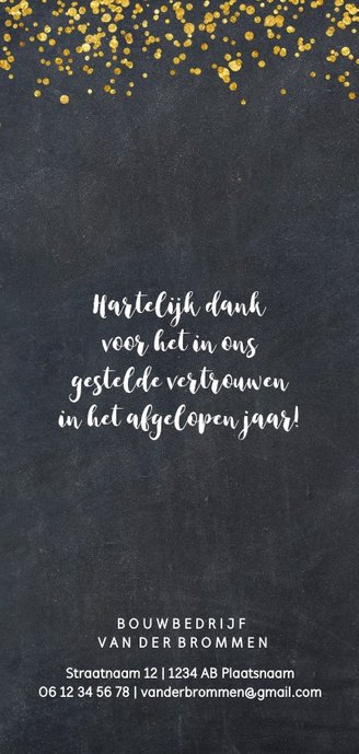 Zakelijke kerstkaart met 3 foto's Achterkant