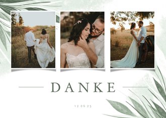 Danksagung Hochzeit Fotocollage Zierliche Kaartje2go