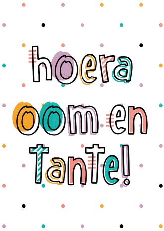 Super Felicitatie hoera oom en tante hip met confetti | Kaartje2go RZ-14