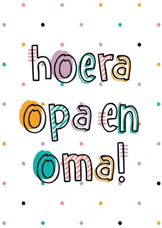 Beste Felicitatie hoera opa en oma hip met confetti | Kaartje2go IR-88