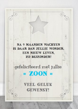 Onwijs Felicitatie Zoon Tekstbord Hout | Kaartje2go CG-47