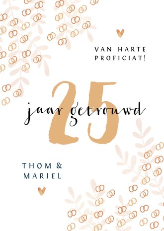 Felicitatiekaart trouwdag 25 jaar getrouwd | Kaartje2go