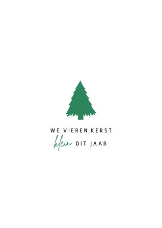 Kerstkaart We Vieren Kerst Klein Met Kerstboom | Kaartje2go