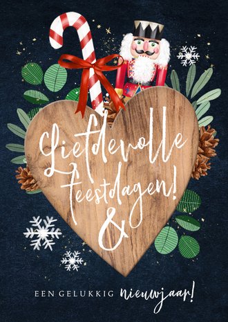 Liefdevolle Kerstkaart Kerst Elementen | Kaartje2go