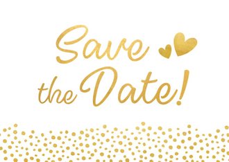 Moderne Save the Date kaart met gouden letters | Kaartje2go