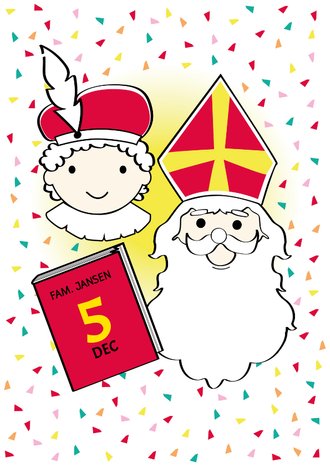 Verst Streng Schaar Sinterklaas en Piet met het grote boek en eigen | Kaartje2go