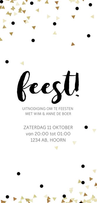 Uitnodiging Feest Algemeen Langwerpig | Kaartje2Go
