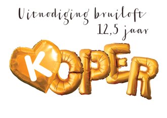 Uitnodiging jubileum koperen bruiloft |