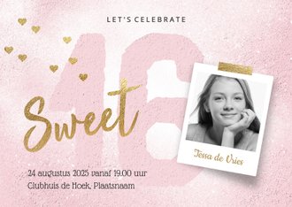 Hedendaags Uitnodiging Sweet Sixteen meisje roze | Kaartje2go CS-42