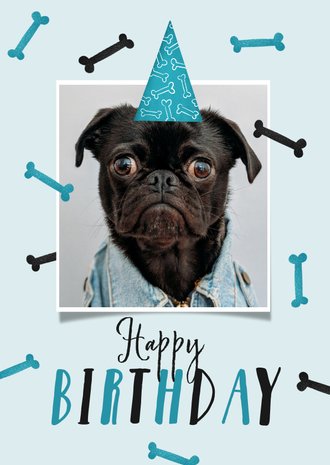 Verjaardagskaart Hond Happy Birthday Foto | Kaartje2Go