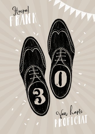 verrassing hypothese Kaal Verjaardagskaart vintage man schoenen stijlvol | Kaartje2go