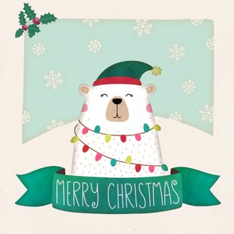 für Väter Clintons Weihnachtskarte mit schlafenden Eisbären