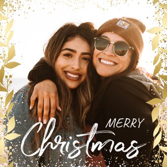 Weihnachtskarte mit Goldakzenten und großem | Kaartje2go