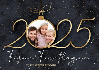 2025 kerstkaart foto in kerstbal