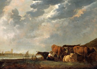 Albert Cuyp. Vee bij de Maas