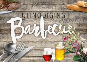 Barbecue uitnodiging met wijn en bier