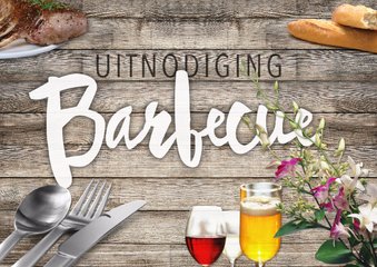 Barbecue uitnodiging met wijn en bier