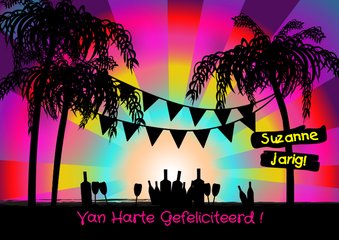 Beach party verjaardag roze