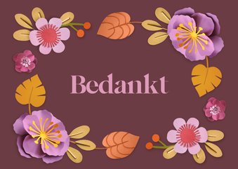 Bedankkaart herfstbloemen