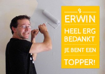 Bedankt kaart letters Eigen Foto