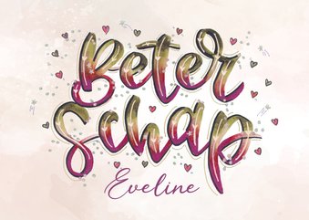 Beterschapskaart beterschap in handlettering stijl