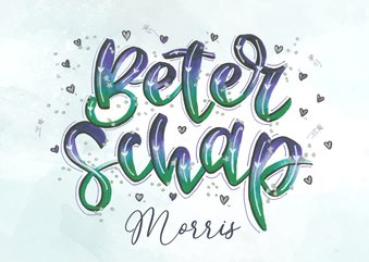 Beterschapskaart in handlettering watercolor