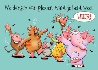 Beterschapskaart Welkom thuis! We dansen van plezier