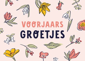 Bloemenkaart voorjaarsgroetjes