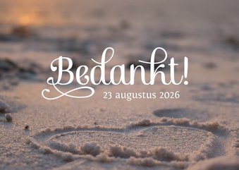 Bruiloft bedankkaart strand