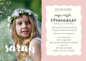 Communie - met foto en confetti