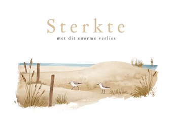 Condoleance sterkte strand waterverf vogels dieren