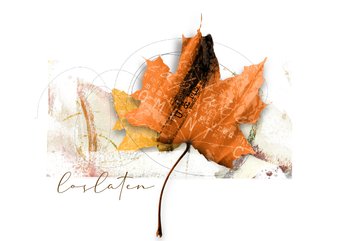 Condoleancekaart falling leaf mixed media