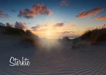 Condoleancekaart met een foto van de Hollandse Duinen