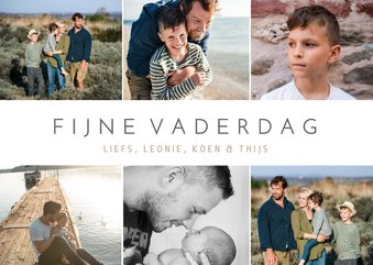 Eenvoudige fotocollage vaderdag kaart met 6 eigen foto's