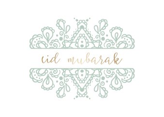 Eid Mubarak kaart met getekend patroon