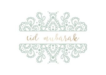 Eid Mubarak kaart met getekend patroon