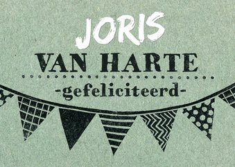 Felicitatie algemeen vlaggenlijn stempel jongen